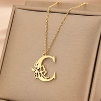 Wholesale Basic Classic Style Letter Stainless Steel Plating Pendant Necklace main image 3