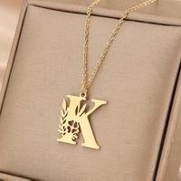 Wholesale Basic Classic Style Letter Stainless Steel Plating Pendant Necklace sku image 13