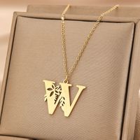Wholesale Basic Classic Style Letter Stainless Steel Plating Pendant Necklace sku image 23