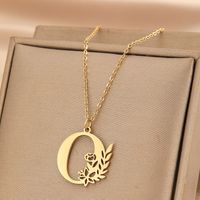 Wholesale Basic Classic Style Letter Stainless Steel Plating Pendant Necklace sku image 16