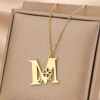 Wholesale Basic Classic Style Letter Stainless Steel Plating Pendant Necklace sku image 2