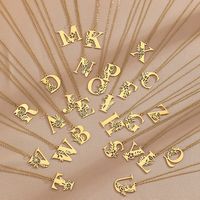 Wholesale Basic Classic Style Letter Stainless Steel Plating Pendant Necklace main image 4