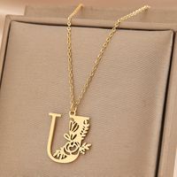 Wholesale Basic Classic Style Letter Stainless Steel Plating Pendant Necklace sku image 21