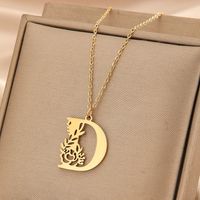 Wholesale Basic Classic Style Letter Stainless Steel Plating Pendant Necklace sku image 7