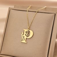 Wholesale Basic Classic Style Letter Stainless Steel Plating Pendant Necklace sku image 17