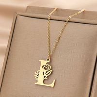 Wholesale Basic Classic Style Letter Stainless Steel Plating Pendant Necklace sku image 14