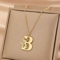 Wholesale Basic Classic Style Letter Stainless Steel Plating Pendant Necklace sku image 5