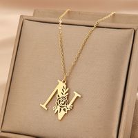 Wholesale Basic Classic Style Letter Stainless Steel Plating Pendant Necklace sku image 15