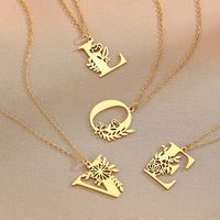 Wholesale Basic Classic Style Letter Stainless Steel Plating Pendant Necklace main image 2