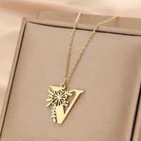 Wholesale Basic Classic Style Letter Stainless Steel Plating Pendant Necklace sku image 22