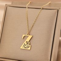 Wholesale Basic Classic Style Letter Stainless Steel Plating Pendant Necklace sku image 26