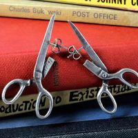 1 Pair Exaggerated Funny Scissors Plating Alloy Drop Earrings main image 1