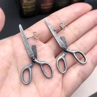 1 Pair Exaggerated Funny Scissors Plating Alloy Drop Earrings main image 3
