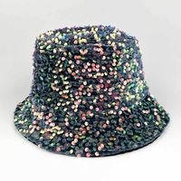 Unisex Hip-hop Retro Streetwear Colorful Sequins Wide Eaves Bucket Hat sku image 1