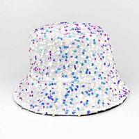 Unisex Hip-hop Retro Streetwear Colorful Sequins Wide Eaves Bucket Hat sku image 4