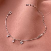 Casual Heart Shape Solid Color Sterling Silver Plating Inlay Zircon Silver Plated Bracelets main image 2