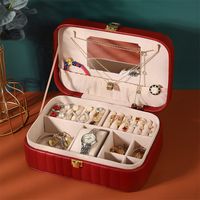Casual Vacation Solid Color Pu Leather Jewelry Boxes main image 2