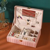 Casual Vacation Solid Color Pu Leather Jewelry Boxes sku image 8
