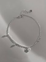 Casual Heart Shape Solid Color Sterling Silver Plating Inlay Zircon Silver Plated Bracelets main image 3