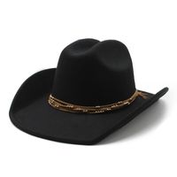 Unisex Retro Cowboy Style Tassel Big Eaves Fedora Hat sku image 1