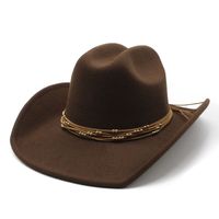 Unisex Retro Cowboy Style Tassel Big Eaves Fedora Hat sku image 2