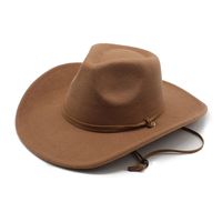 Unisex Retro Cowboy Style Solid Color Wide Eaves Fedora Hat main image 5