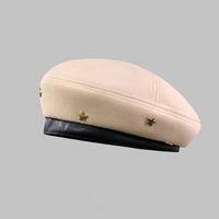 Women's Basic Simple Style Solid Color Star Eaveless Beret Hat sku image 2