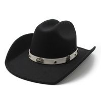 Unisex Retro Cowboy Style Solid Color Wide Eaves Fedora Hat sku image 1