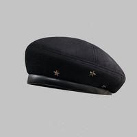 Women's Basic Simple Style Solid Color Star Eaveless Beret Hat sku image 1