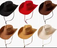 Unisex Retro Cowboy Style Solid Color Wide Eaves Fedora Hat main image 3