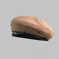 Women's Basic Simple Style Solid Color Star Eaveless Beret Hat sku image 3