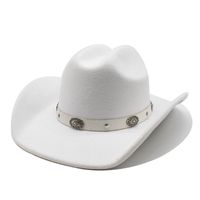 Unisex Retro Cowboy Style Solid Color Wide Eaves Fedora Hat sku image 6