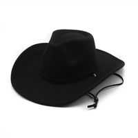Unisex Retro Cowboy Style Solid Color Wide Eaves Fedora Hat sku image 1