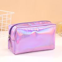 Streetwear Solid Color Pu Leather Square Makeup Bags sku image 4