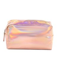 Streetwear Solid Color Pu Leather Square Makeup Bags main image 2