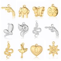 Simple Style Fox Butterfly Stainless Steel Plating Gold Plated Silver Plated Charms Jewelry Accessories main image 1