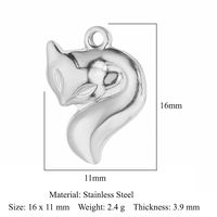 Simple Style Fox Butterfly Stainless Steel Plating Gold Plated Silver Plated Charms Jewelry Accessories main image 2