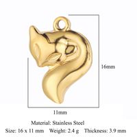 Simple Style Fox Butterfly Stainless Steel Plating Gold Plated Silver Plated Charms Jewelry Accessories sku image 12
