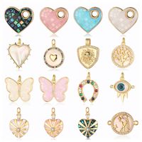 Simple Style Sun Heart Shape Butterfly Copper Plating Inlay Zircon Gold Plated Silver Plated Jewelry Accessories main image 1
