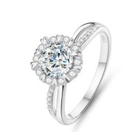 Élégant Dame Géométrique Argent Sterling Incruster Moissanite Zircon Anneaux sku image 4