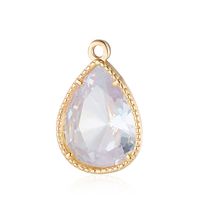 Ropa De Calle Gotitas De Agua Forma De Corazón Cobre Enchapado Embutido Piedra De Cristal Chapado En Oro De 18 Quilates. Dijes Accesorios De Joyería main image 2