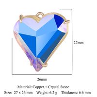 Streetwear Water Droplets Heart Shape Copper Plating Inlay Glass Stone 18k Gold Plated Charms Jewelry Accessories main image 4