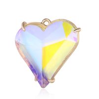Streetwear Water Droplets Heart Shape Copper Plating Inlay Glass Stone 18k Gold Plated Charms Jewelry Accessories main image 5