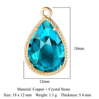 Streetwear Water Droplets Heart Shape Copper Plating Inlay Glass Stone 18k Gold Plated Charms Jewelry Accessories sku image 4