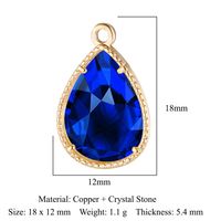 Streetwear Water Droplets Heart Shape Copper Plating Inlay Glass Stone 18k Gold Plated Charms Jewelry Accessories sku image 5