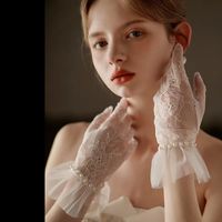 Frau Elegant Dame Braut Einfarbig Handschuhe 1 Satz main image 5