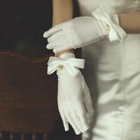 Women's Elegant Lady Bridal Solid Color Gloves 1 Set sku image 17
