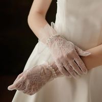Women's Elegant Lady Bridal Solid Color Gloves 1 Set sku image 3