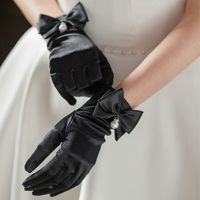 Women's Elegant Lady Bridal Solid Color Gloves 1 Set sku image 12