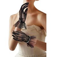 Women's Elegant Lady Bridal Solid Color Gloves 1 Set sku image 4